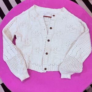 Anthropologie Cream Knit Cardigan